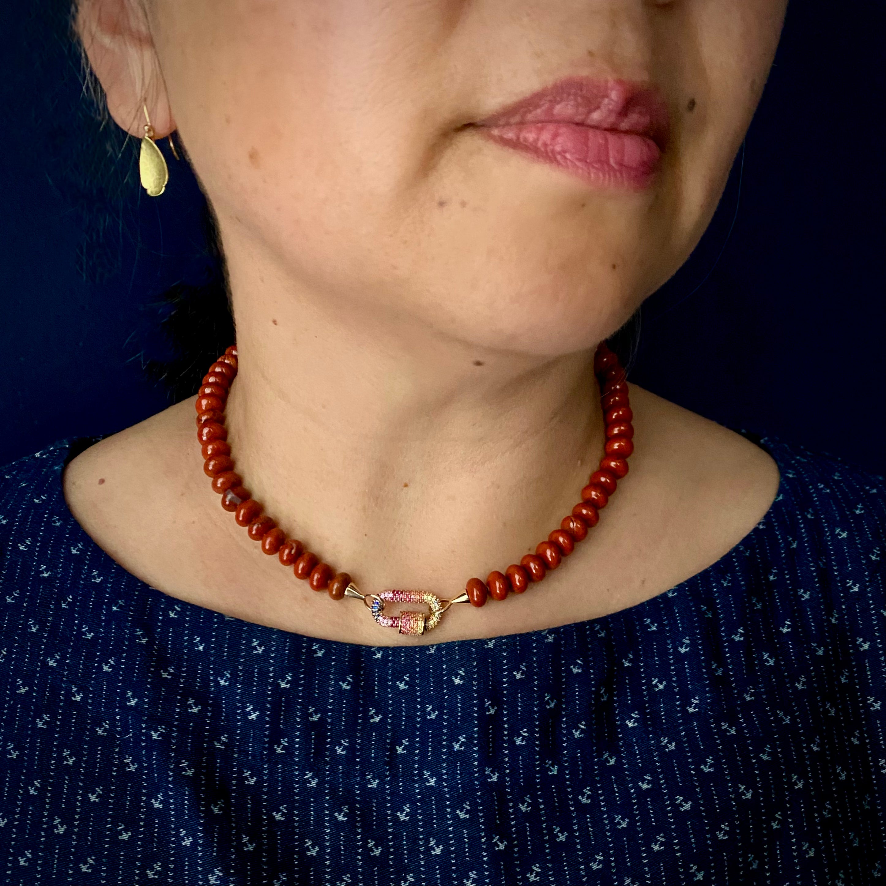 Marla Aaron 14k Red Jasper Rondelle Strand - 8mm