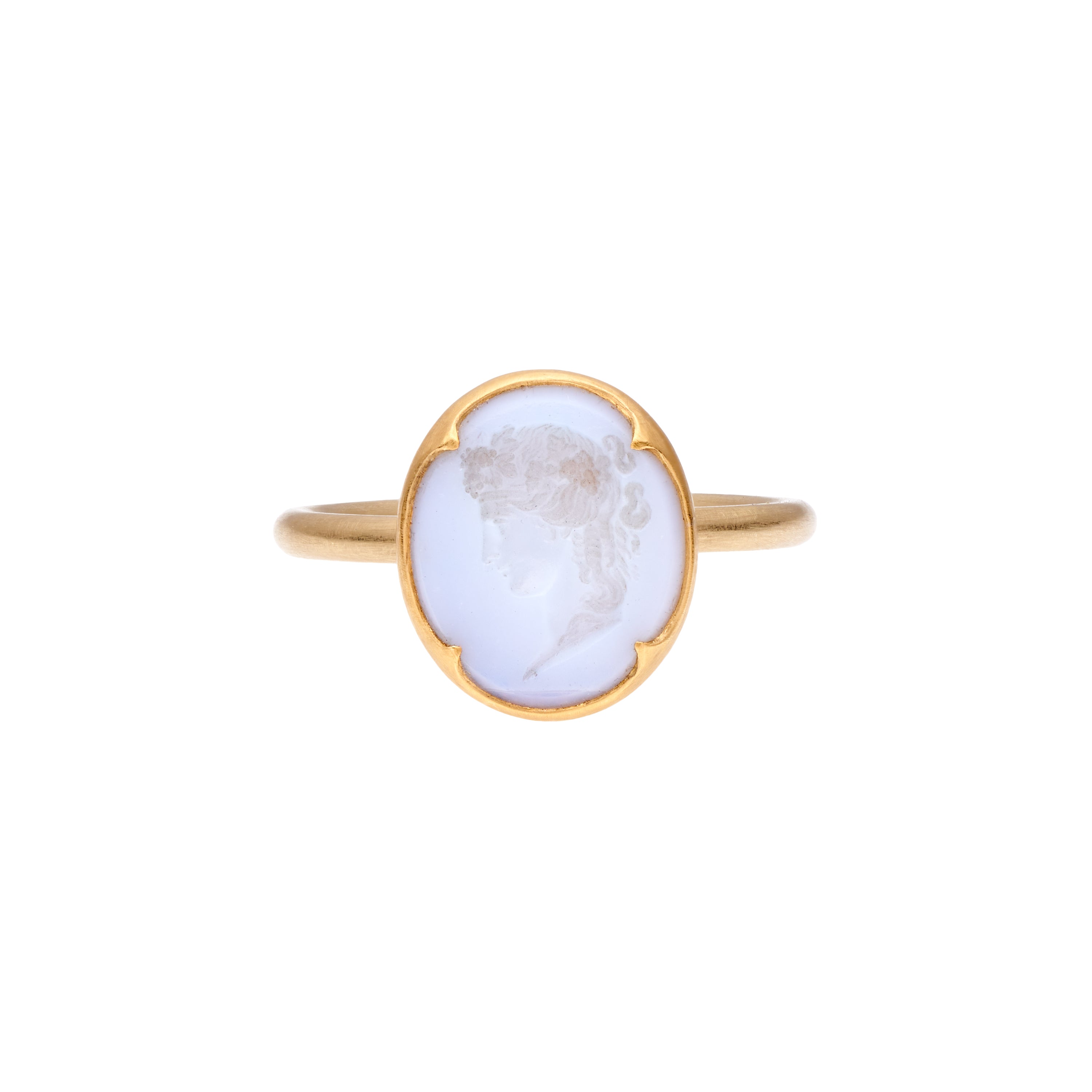 Gabriella Kiss 18k Antique Glass Cameo Ring