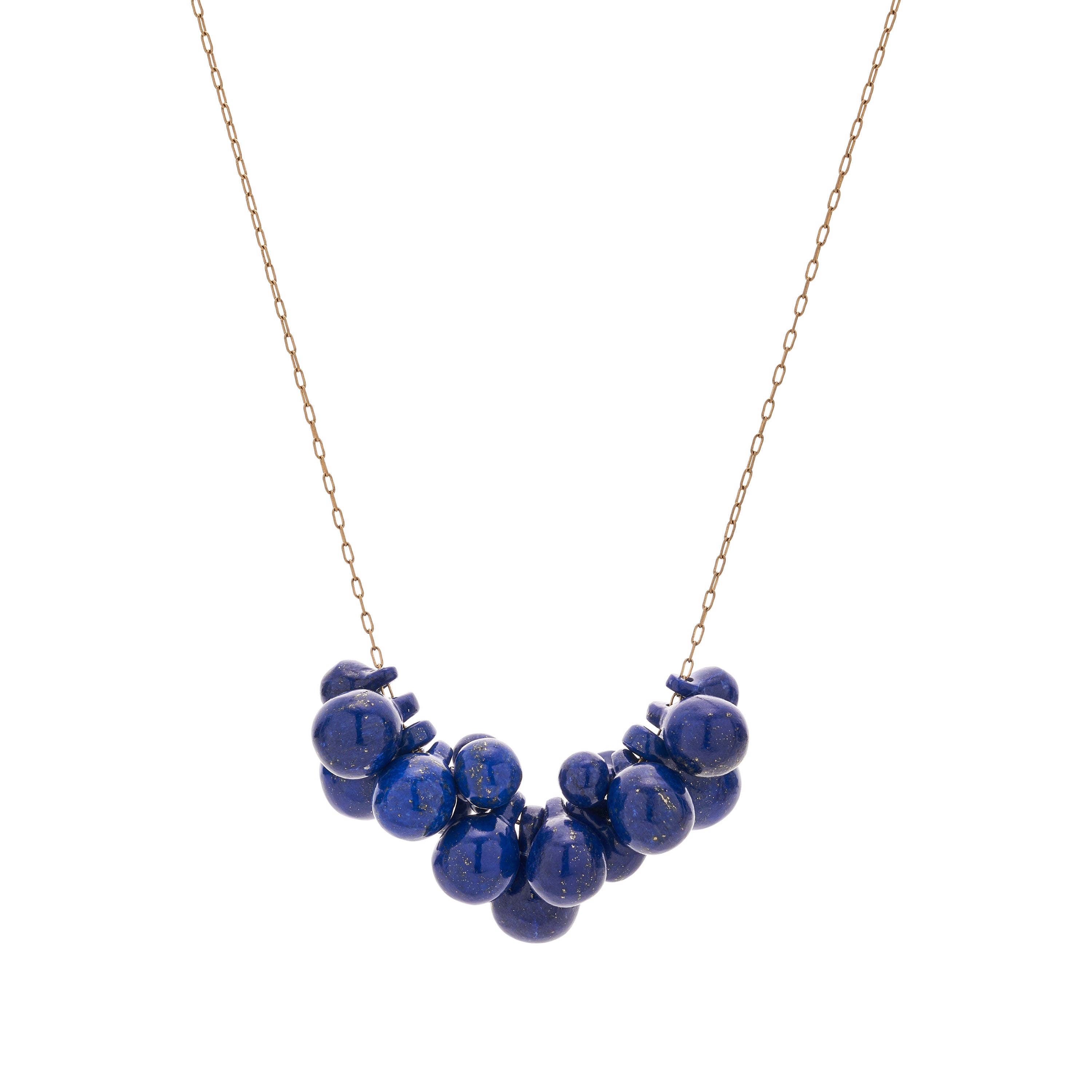 TenThousandThings 18k Hand Cut Lapis Bulb Necklace - 24"