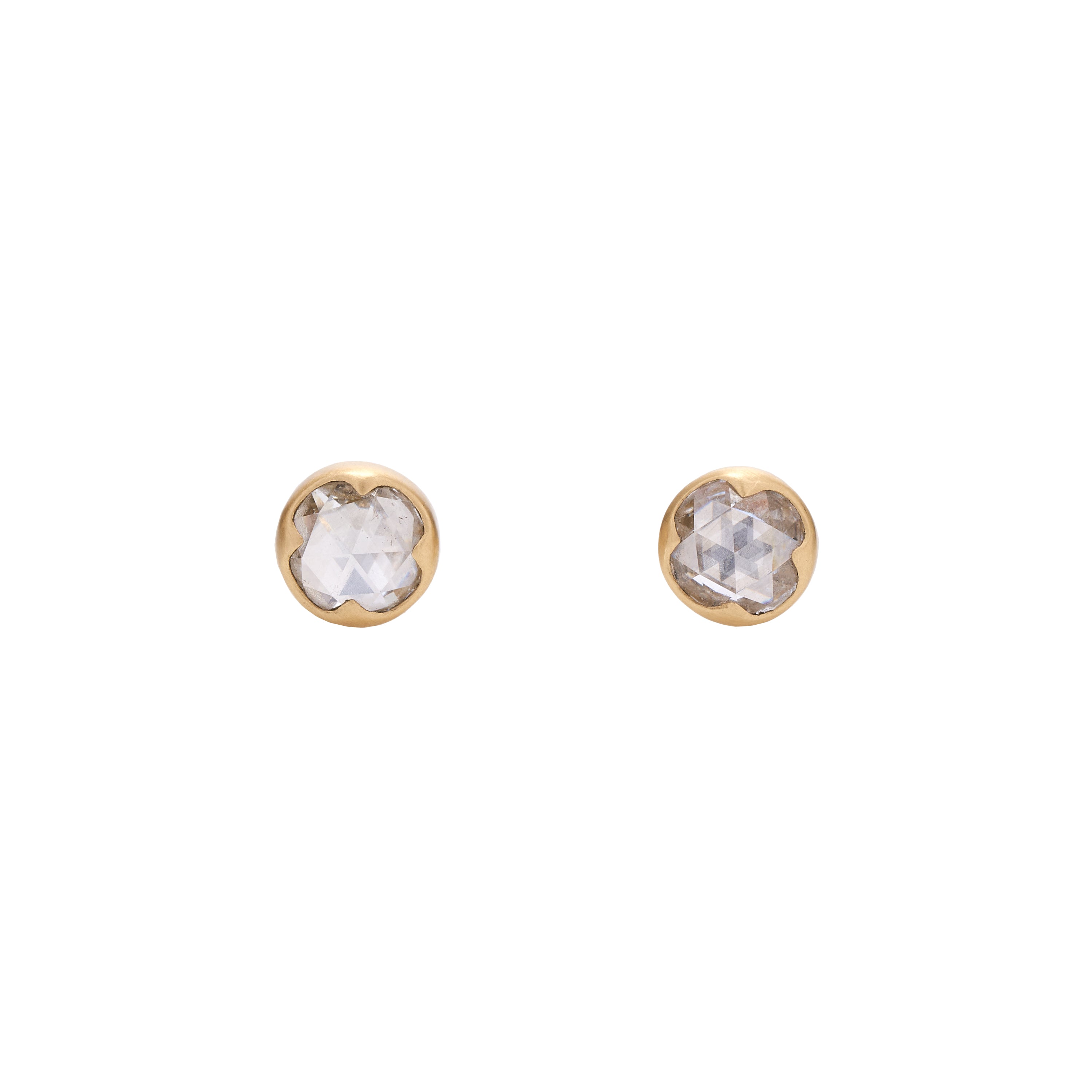 Gabriella Kiss 18k Round White Diamond Stud Earrings- .85ct