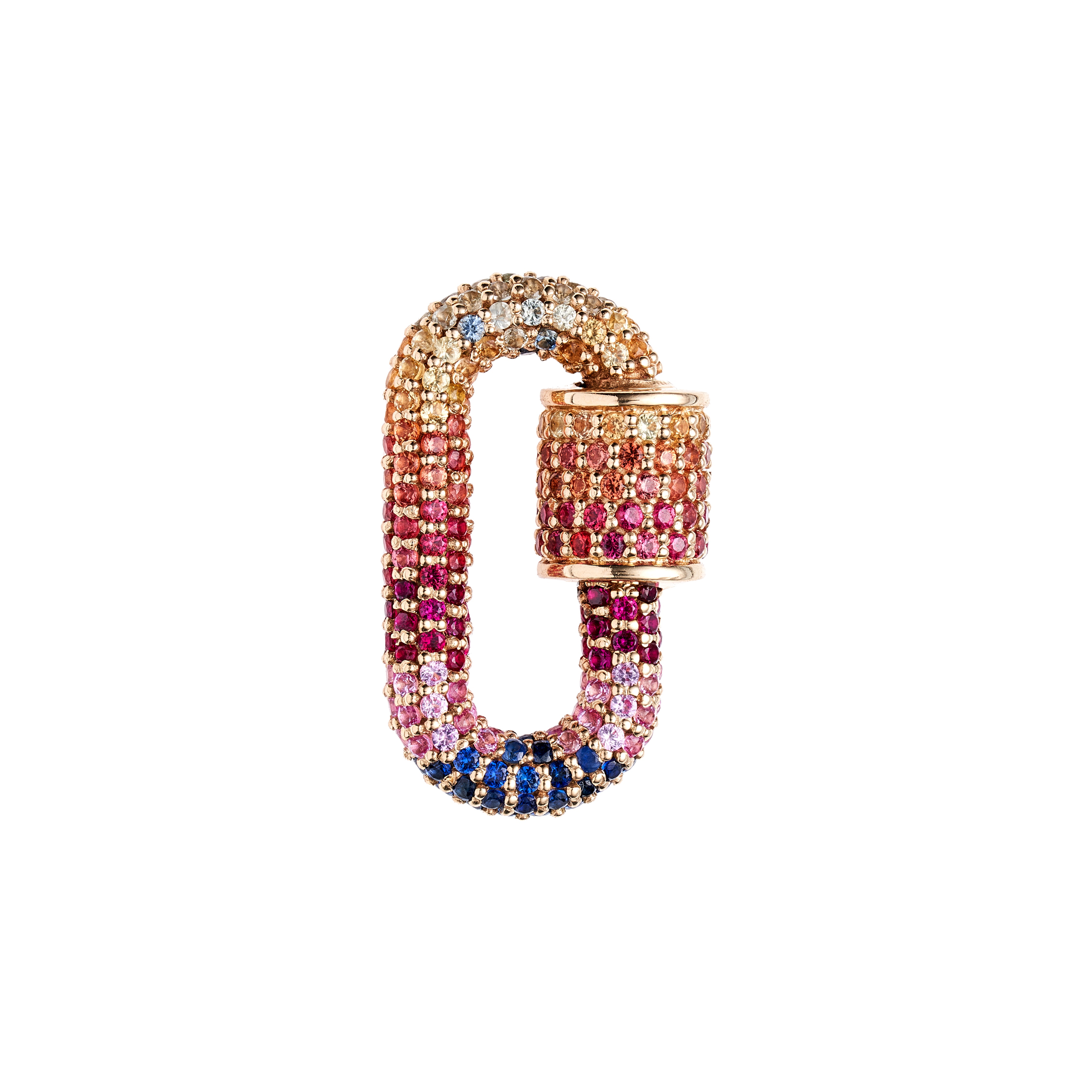 Marla Aaron 14kt Allstone Ombre Sapphire Chubby Baby Lock