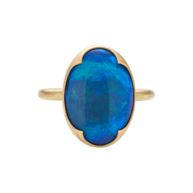 Gabriella Kiss 18k Oval Australian Opal Ring- 5.3 ct.