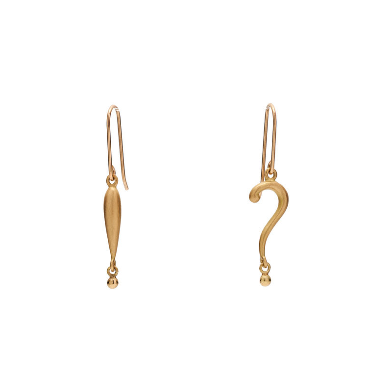 Gabriella Kiss 14k Green Gold Tiny ?! WTF Earrings