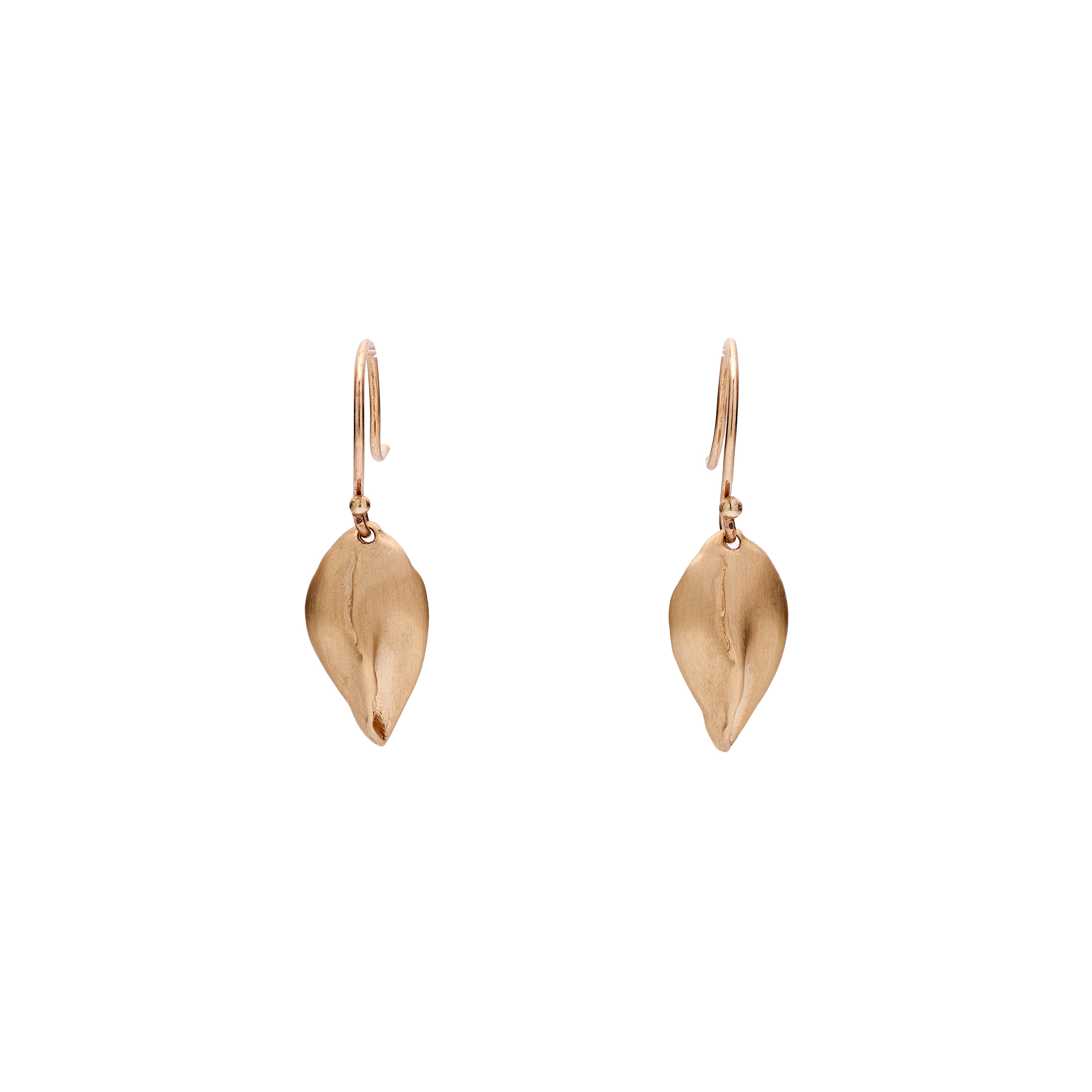 TenThousandThings 10k Small Rose Leaf Earrings