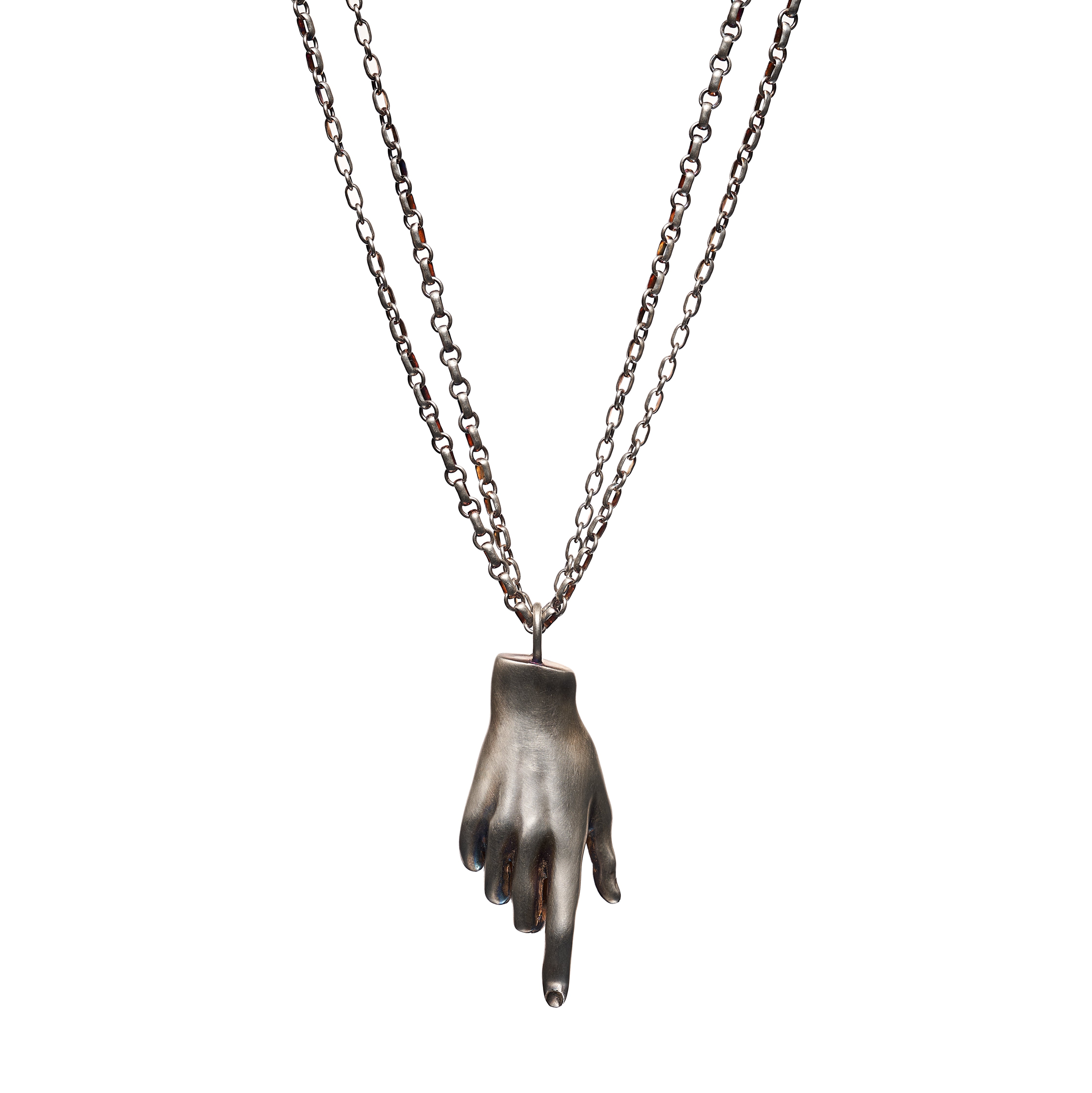 Gabriella Kiss Silver Pope's Hand Necklace