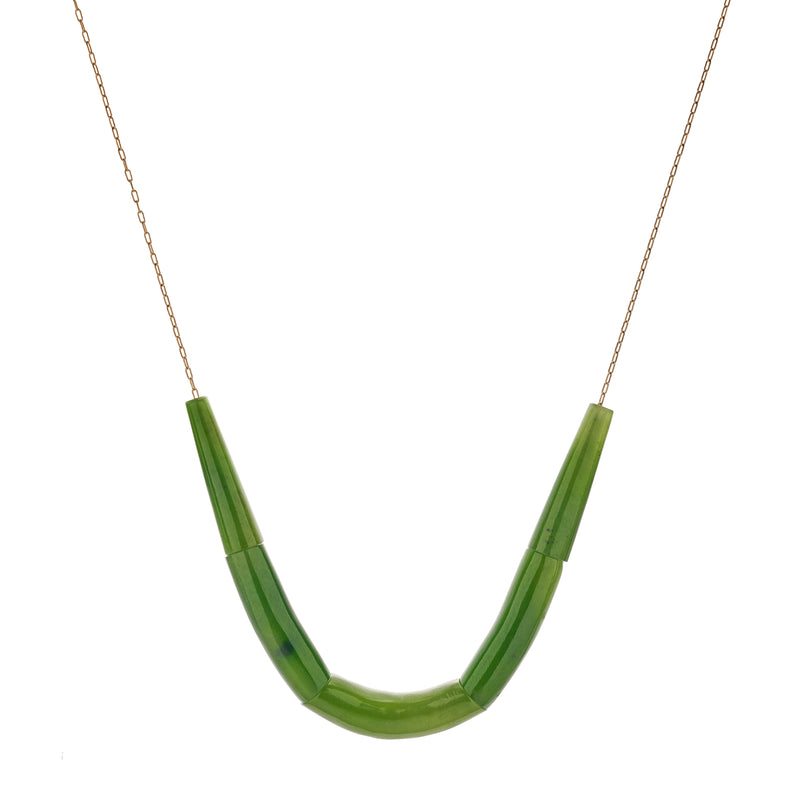 TenThousandThings 18k Jade Cut Stone Line Necklace