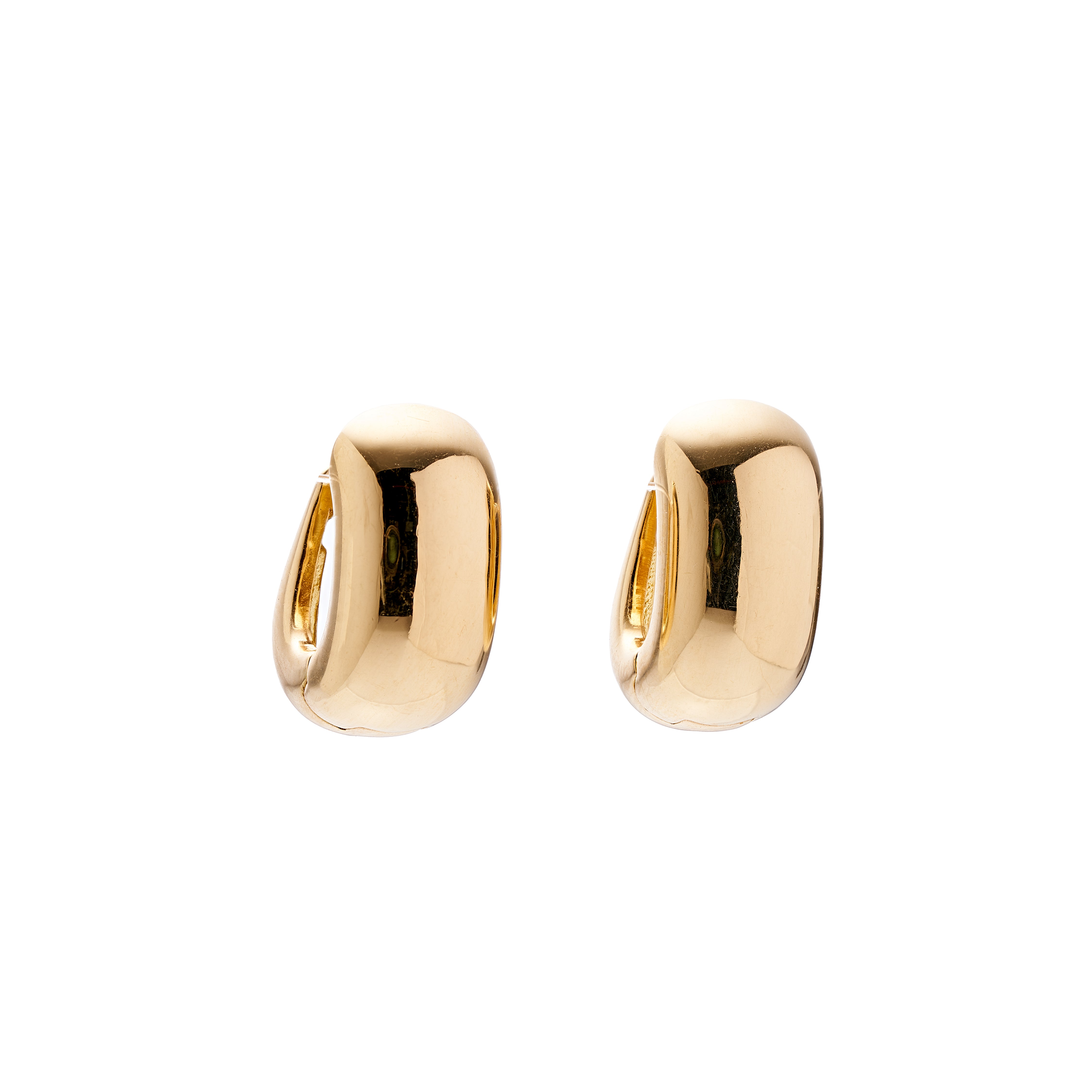 Marla Aaron 18k Gold Pair of Dome Hoop Earrings