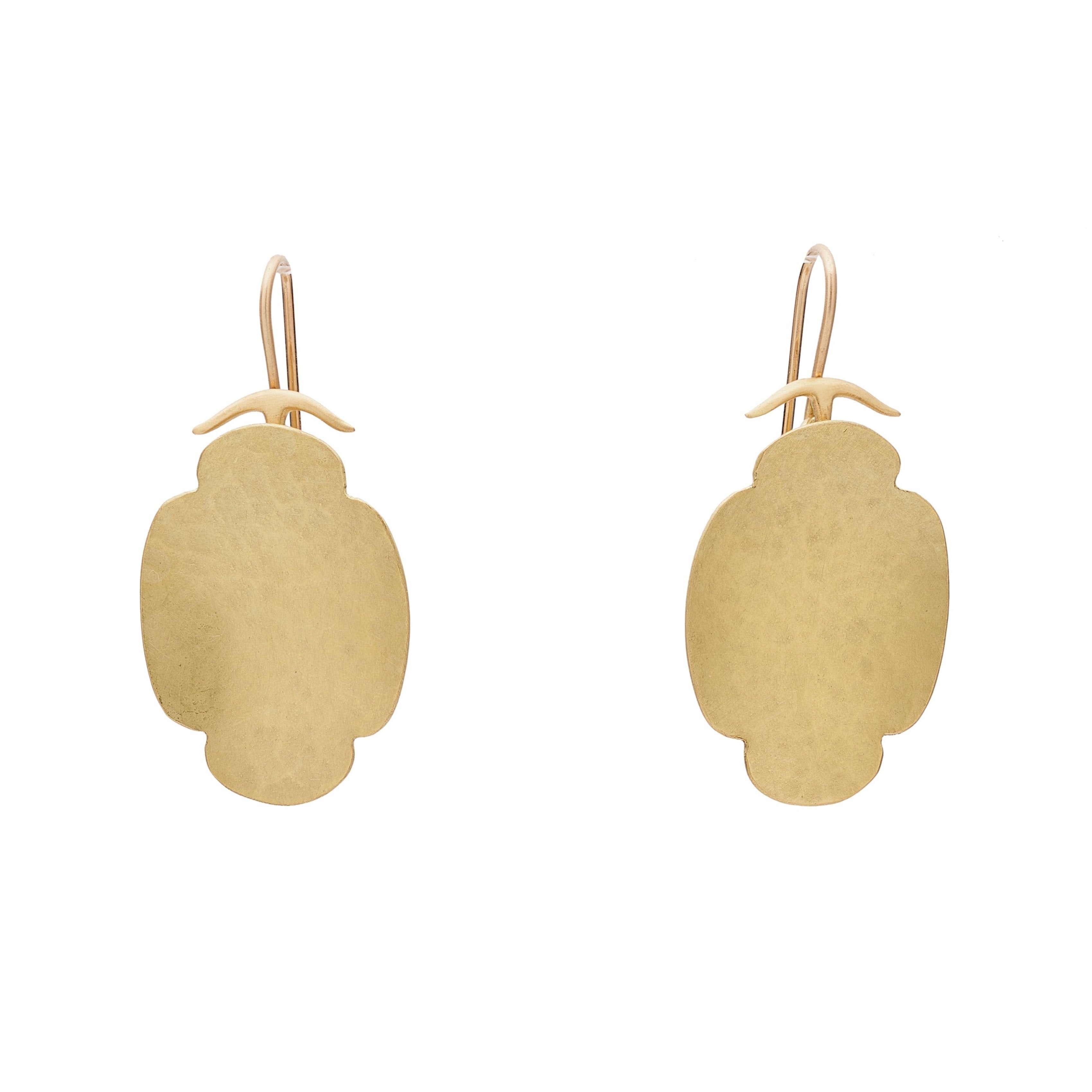 Gabriella Kiss 18k Medium Hand Pounded  Scallop Earrings