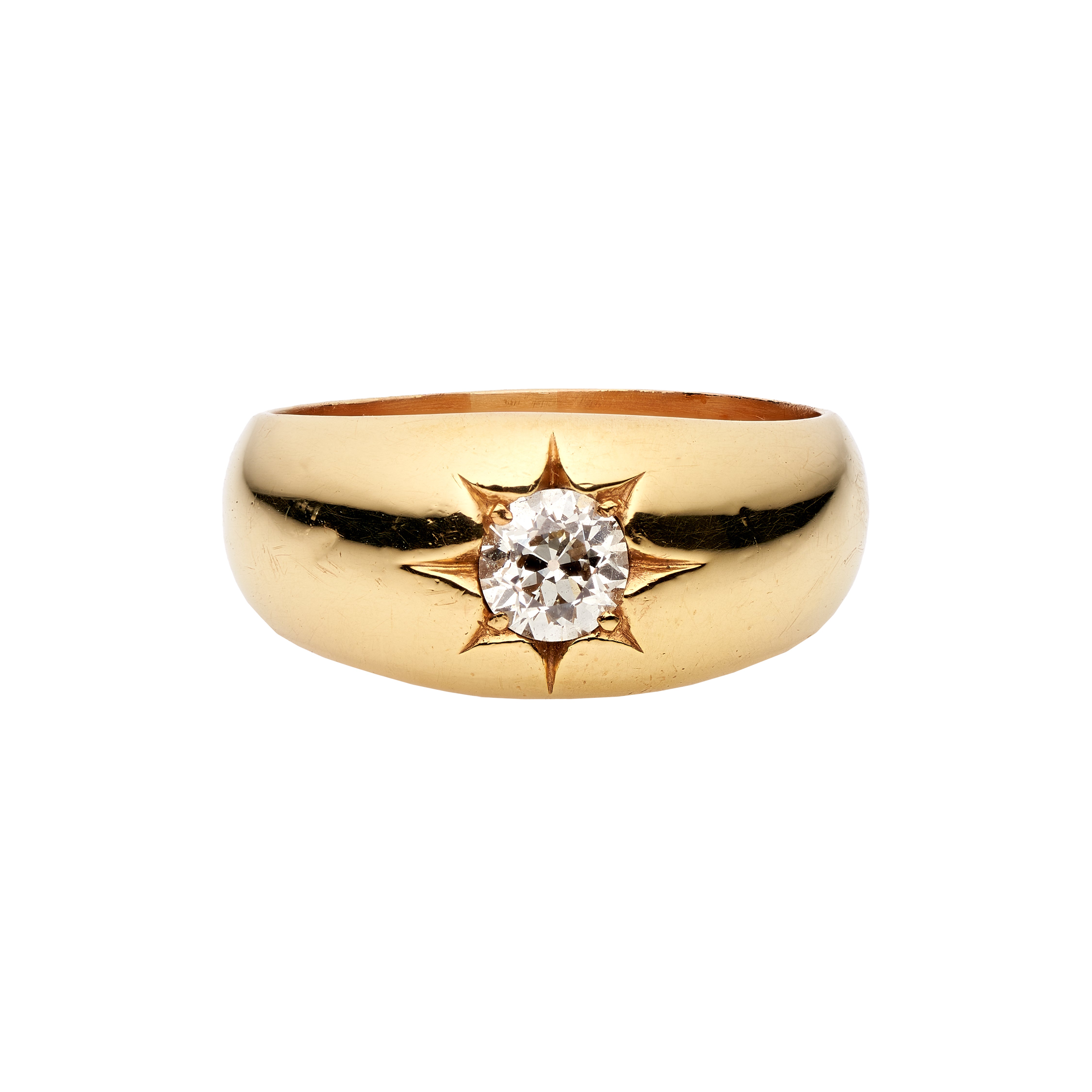 Antique Victorian 22k Star Set Diamond Ring - .65ct