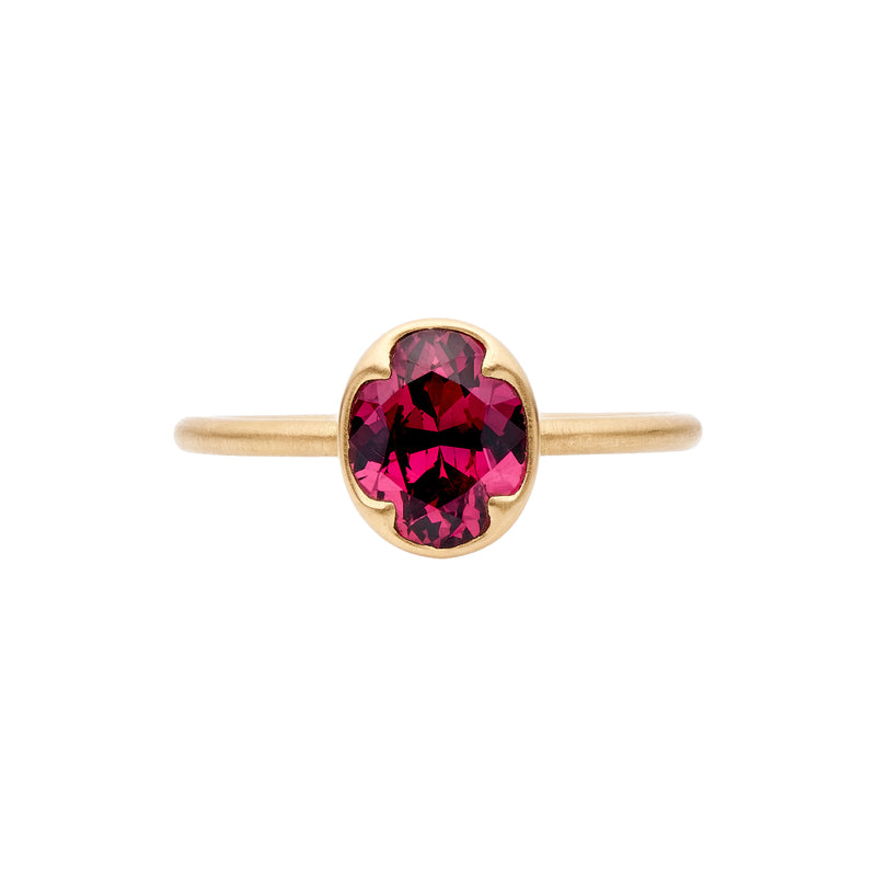 Gabriella Kiss 18k Oval Faceted Pink Spinel Ring - 1.4ct