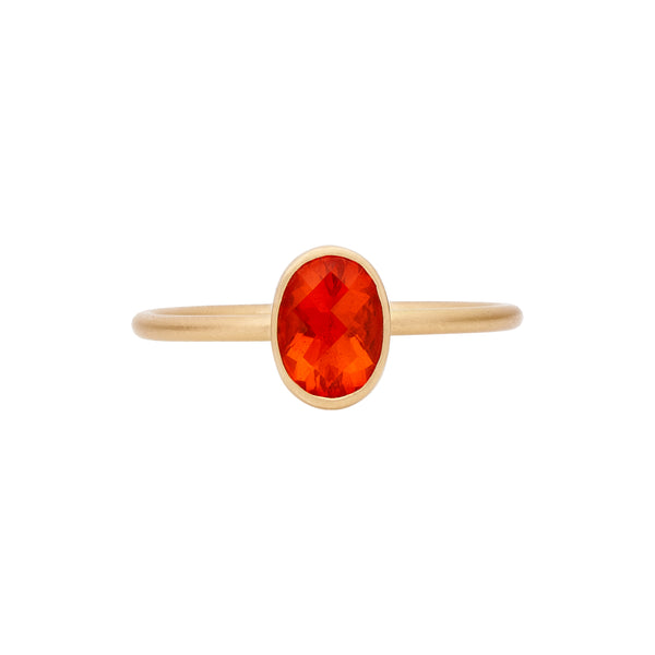 Gabriella Kiss 18k Oval Faceted Fire Opal Ring