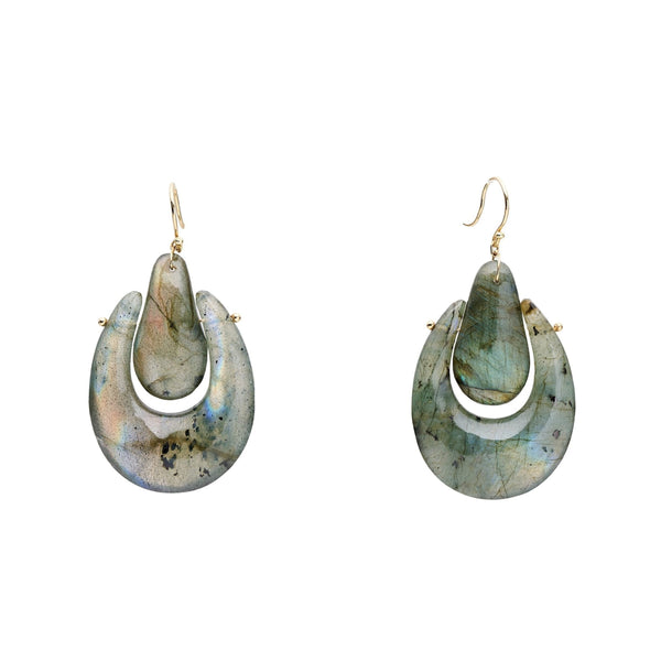 TenThousandThings 18k Labradorite O'Keefe Earrings