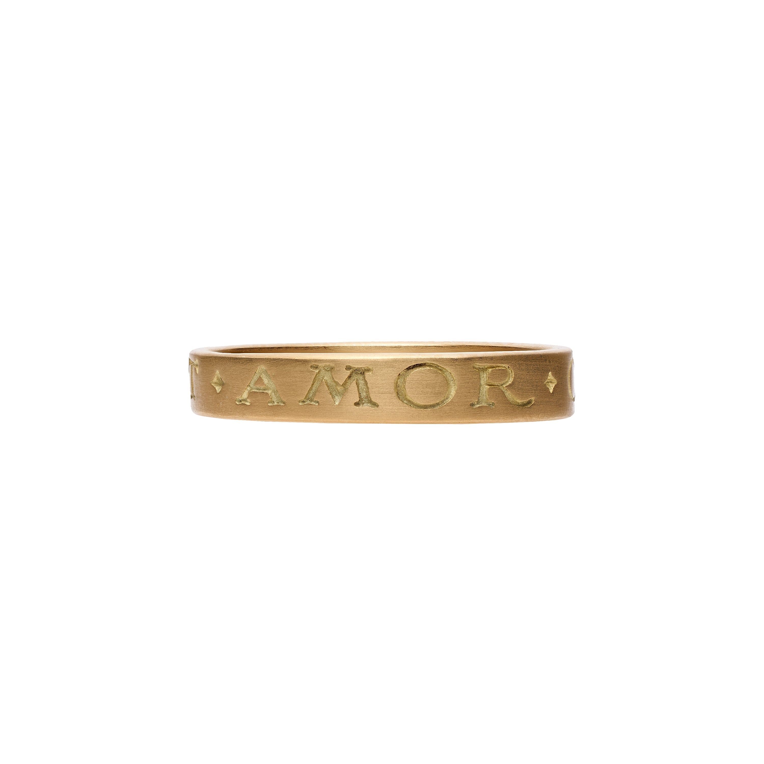 Gabriella Kiss 18k Band Ring Inscribed with "Omnia Vincit Amor"