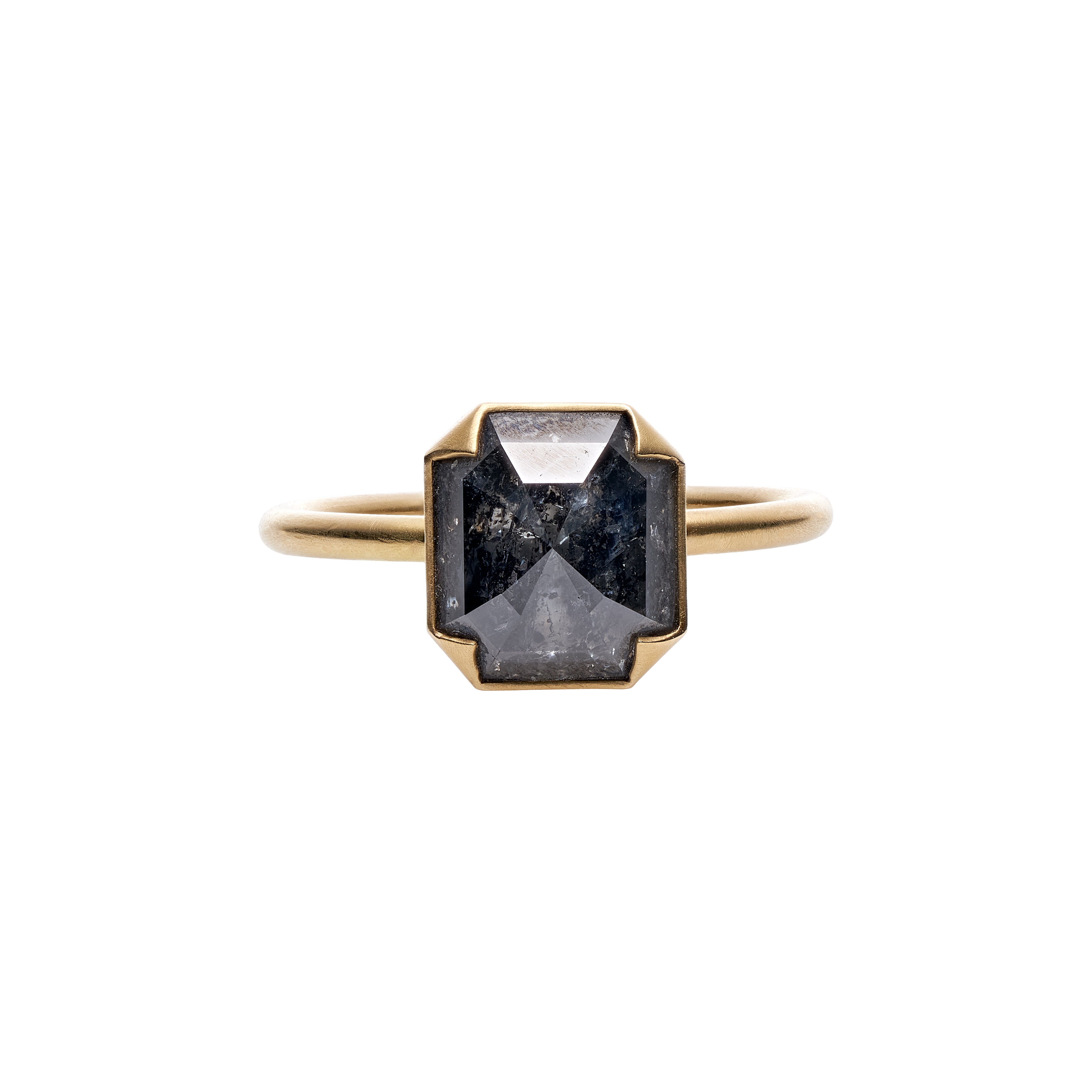 Gabriella Kiss 18k Octagon Lacy Black Diamond Ring - 3.42 ct