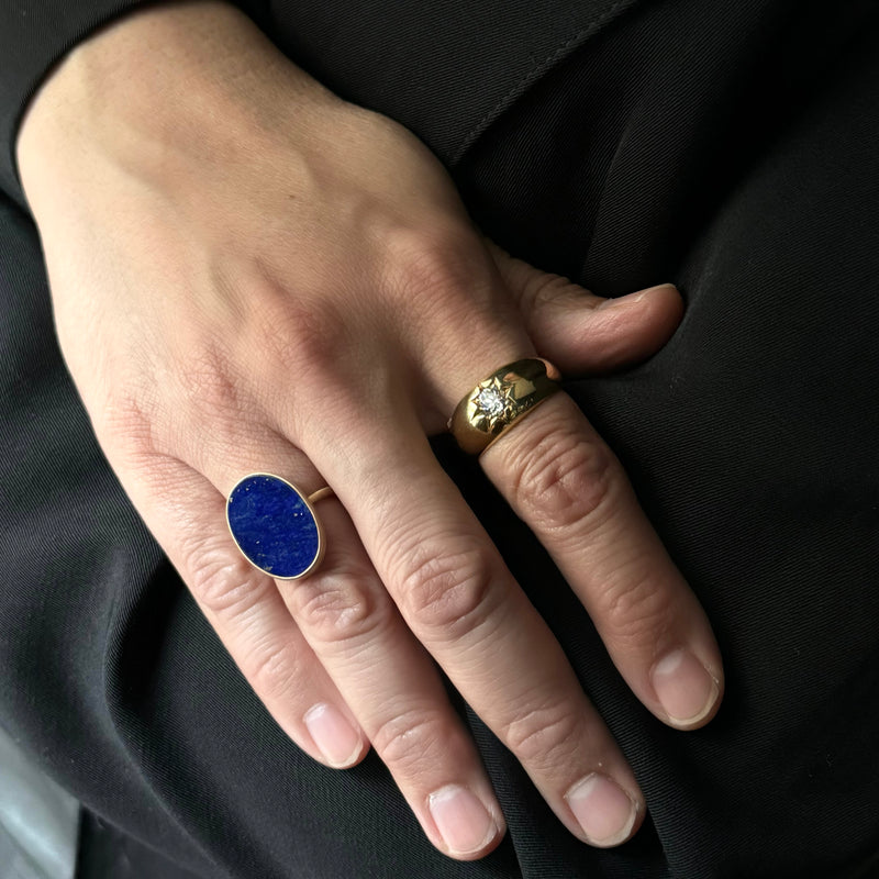 Gabriella Kiss 18k Oval Lapis Slab Ring