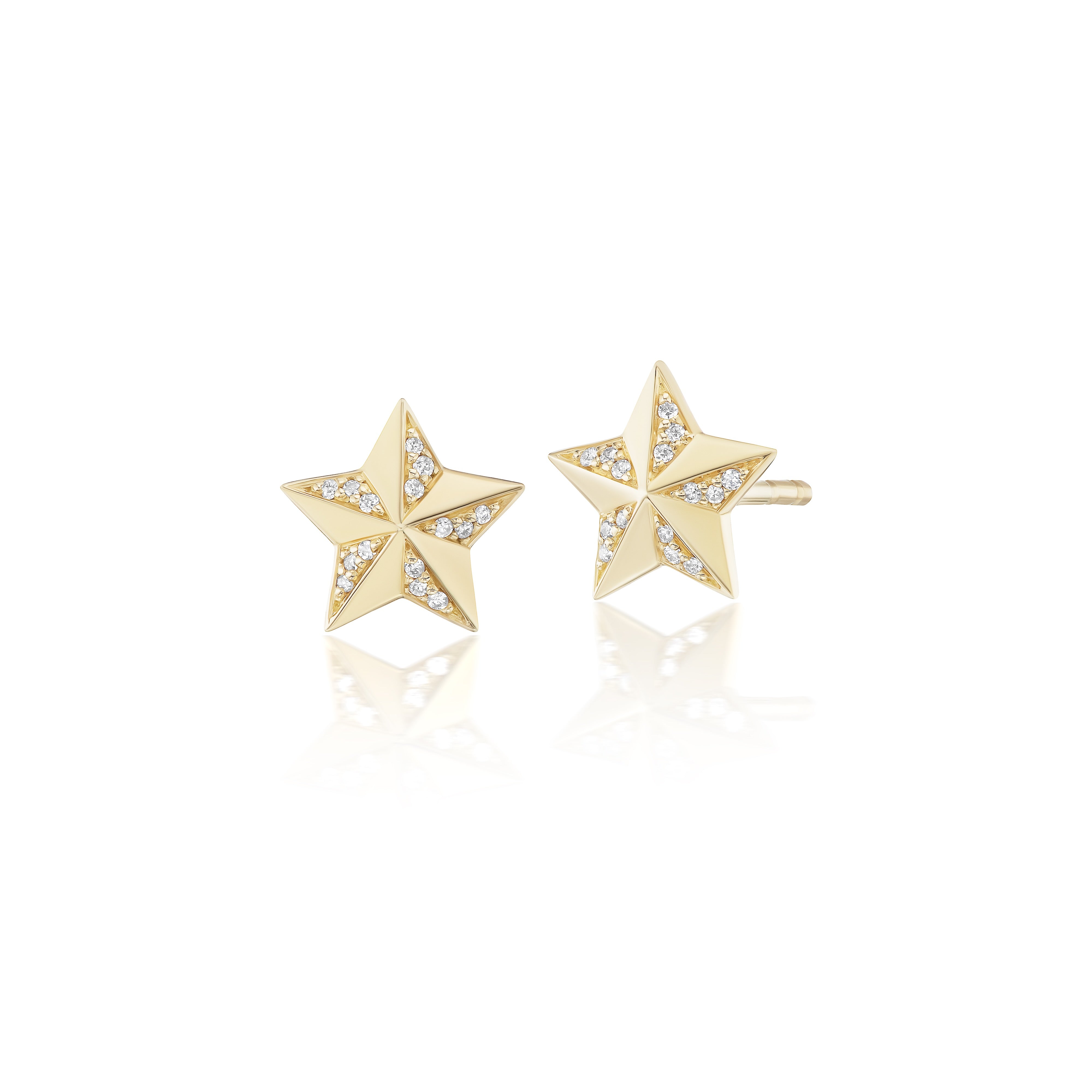 Harwell Godfrey 18k Diamond Tiny Star Stud Earrings