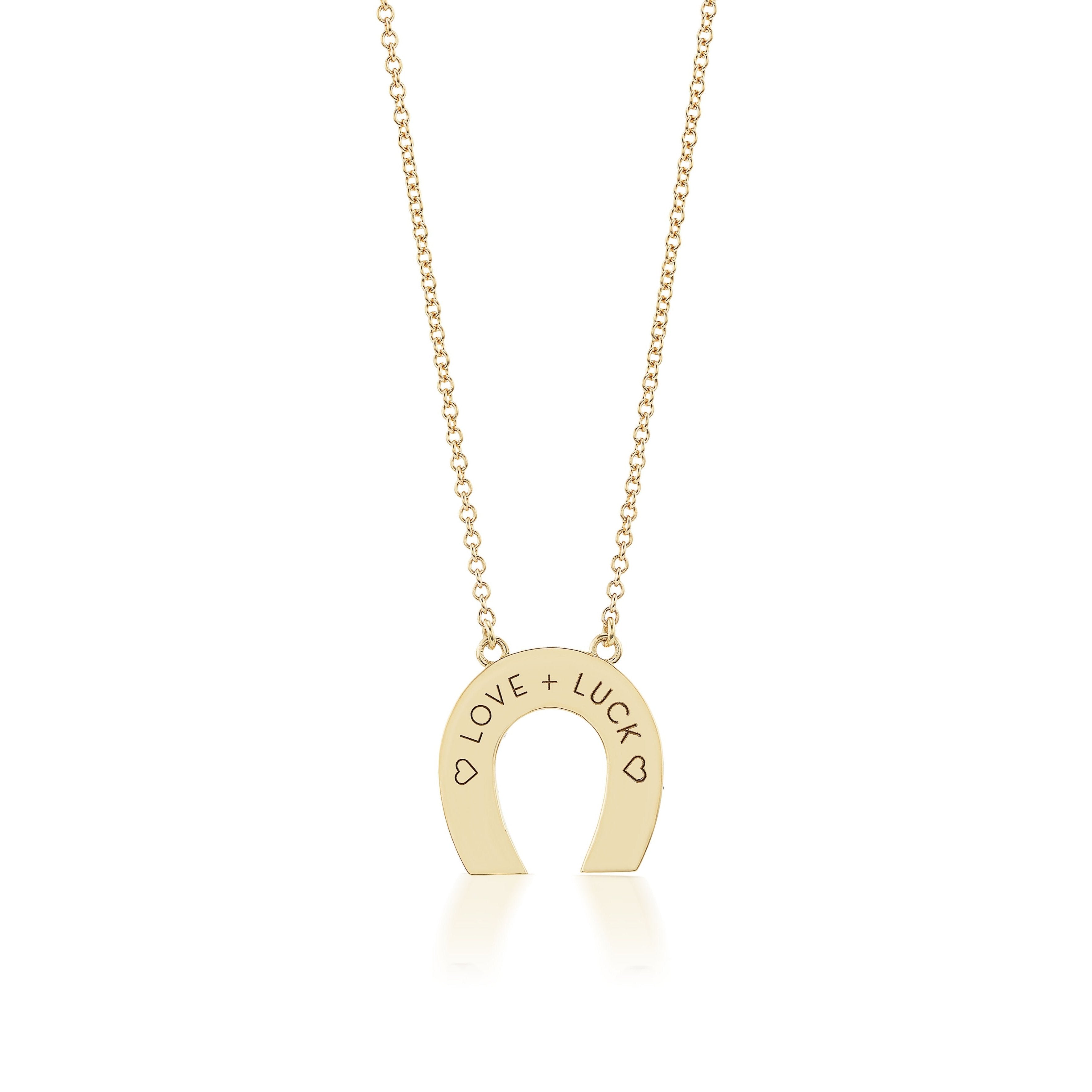 Harwell Godfrey 18k Mini Horseshoe Necklace w/ Diamonds- 16"-18"