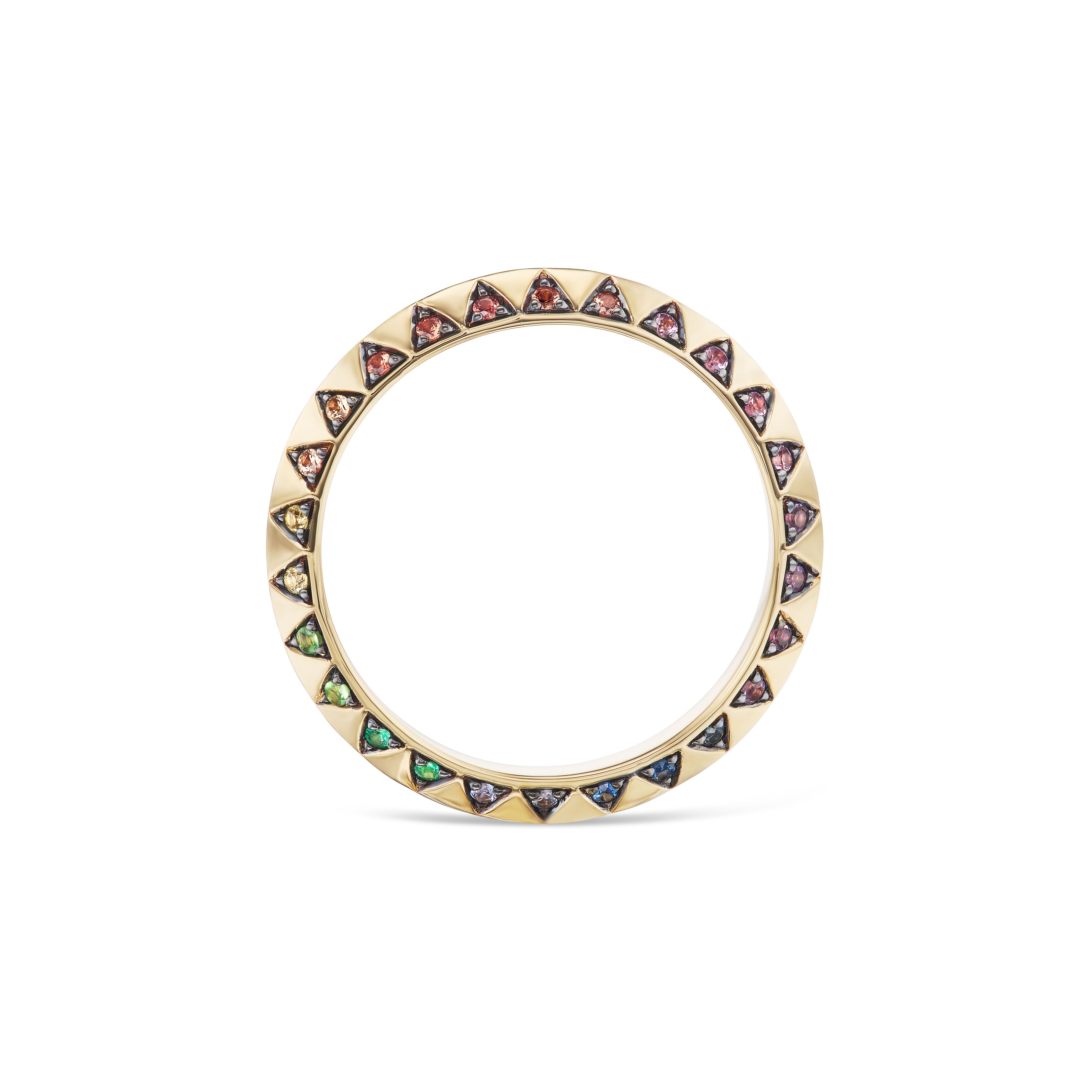 Harwell Godfrey 18k Rainbow Skinny Talisman Band Ring - Blackened