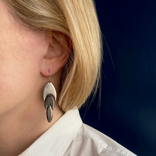 TenThousandThings Blackened Sterling Silver Cactus Earrings