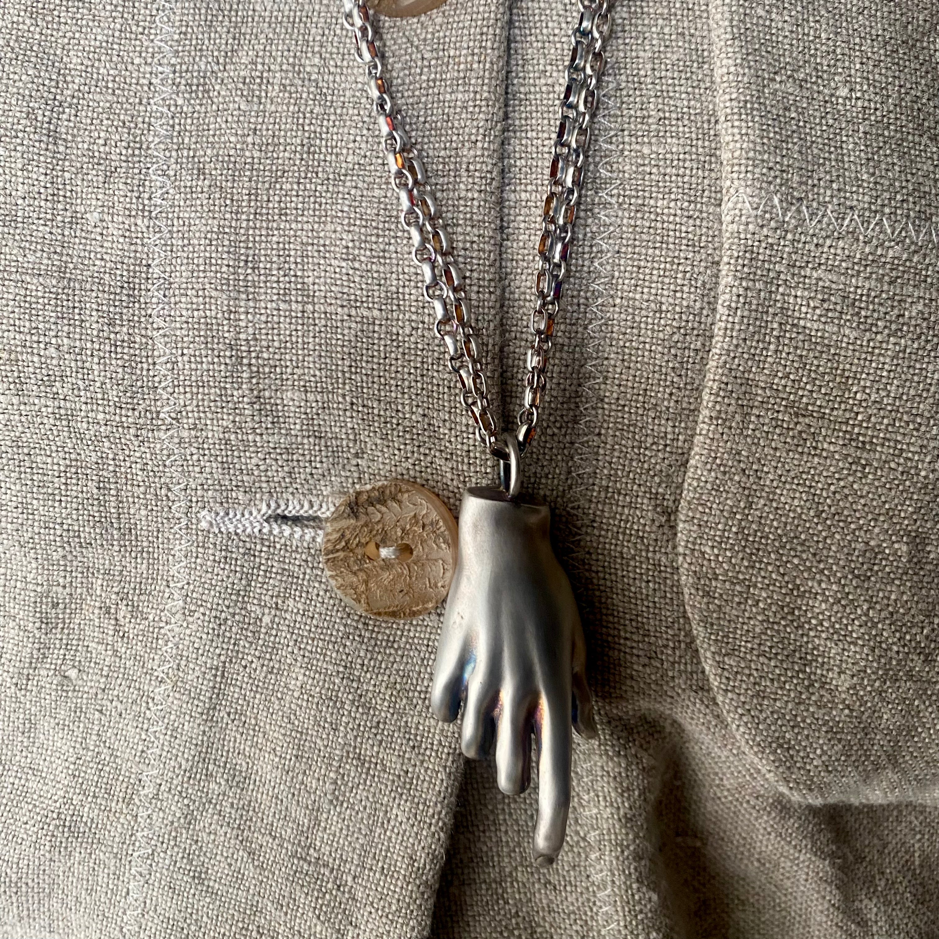 Gabriella Kiss Silver Pope's Hand Necklace