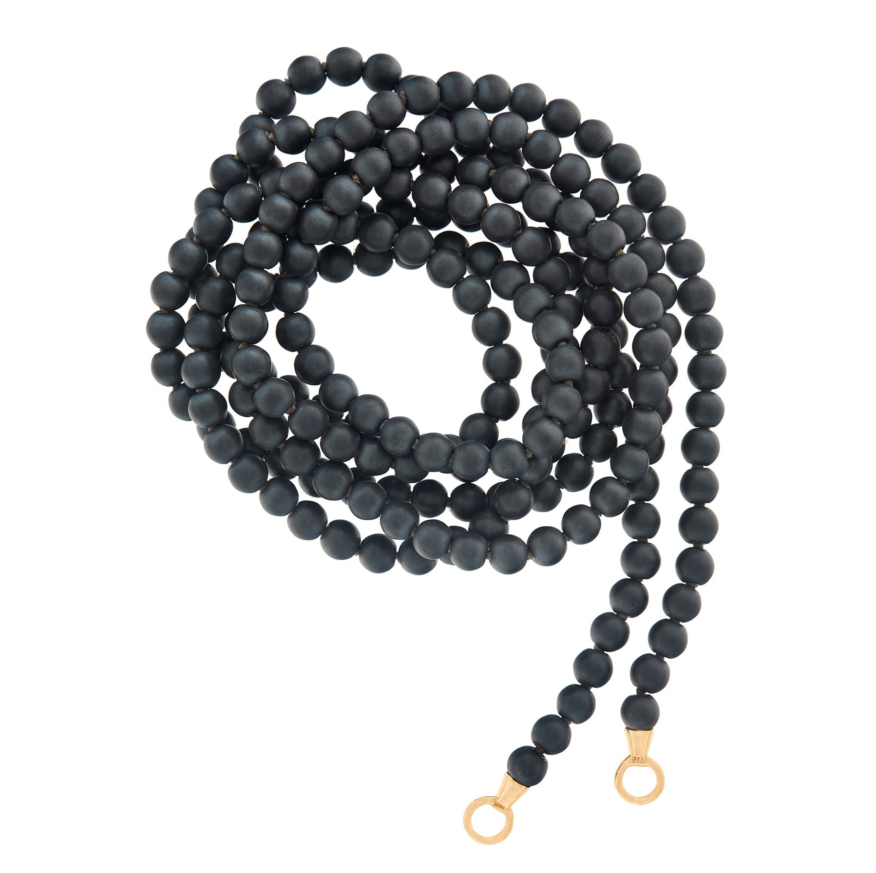 Marla Aaron 14k Buffed Hematite Strand