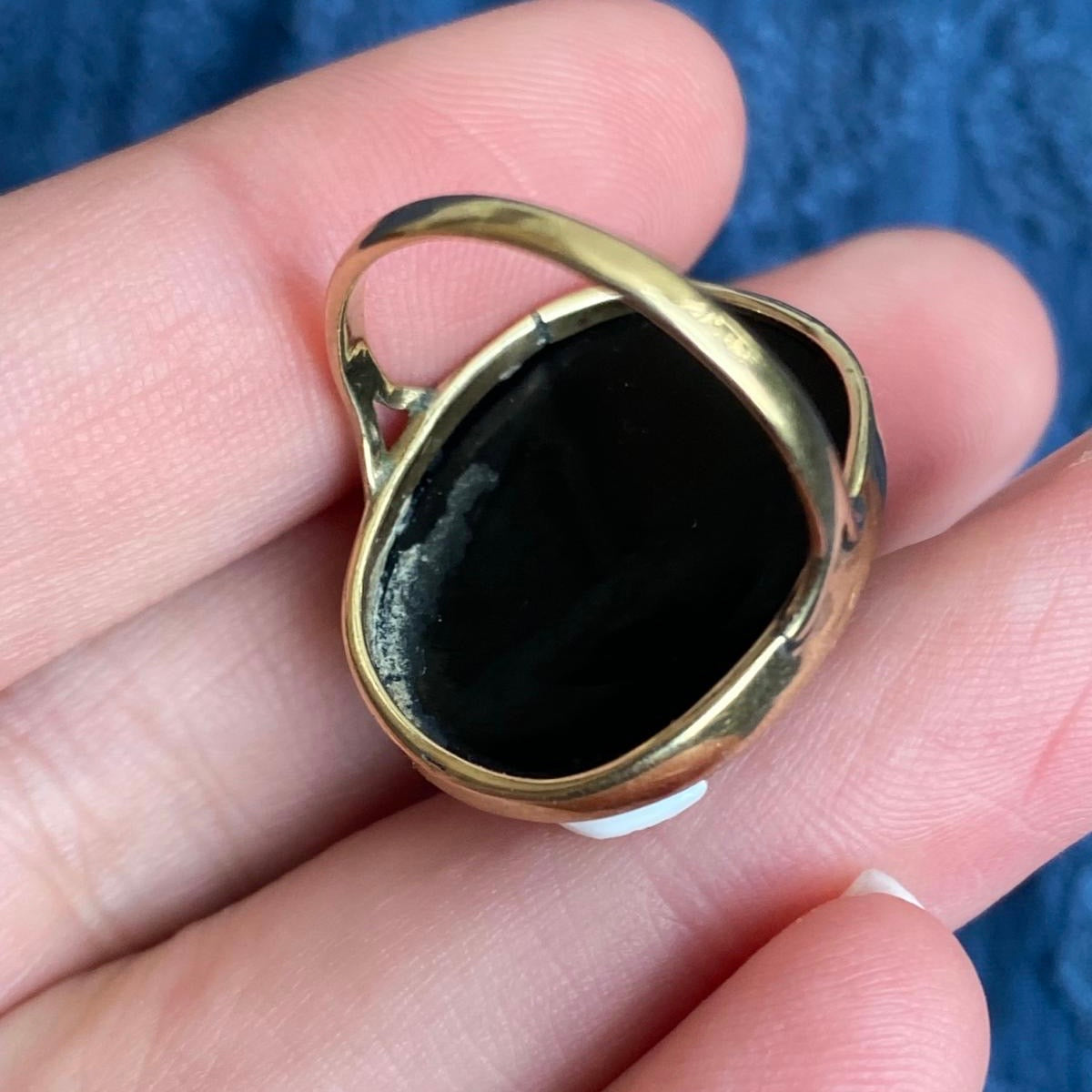 Antique Victorian 14k Hardstone Cameo Shakespeare Ring