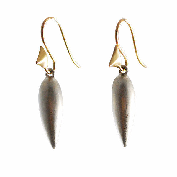 Gillian Conroy 14kt Thorn Matte Hooks w/ Silver Elongated Bud Drops