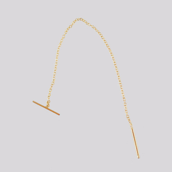 Kathleen Whitaker 14k Staple and Chain Earring