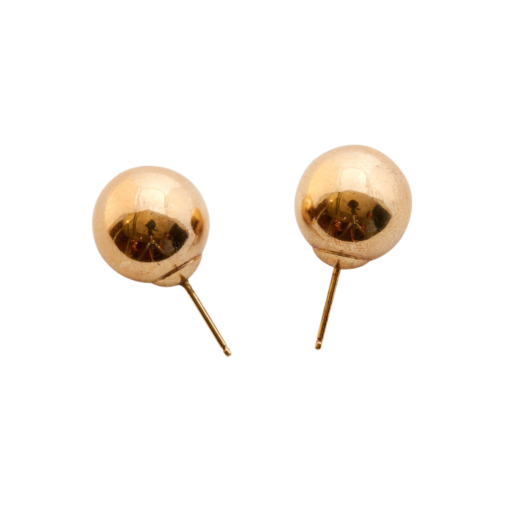 Kathleen Whitaker 14k Pair Large 12mm Sphere Stud Earrings 