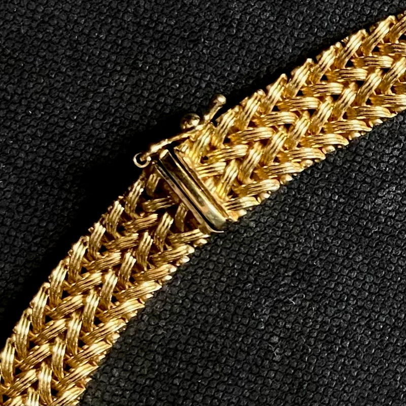 Vintage 1980’s Italian 18k Woven Collar Necklace