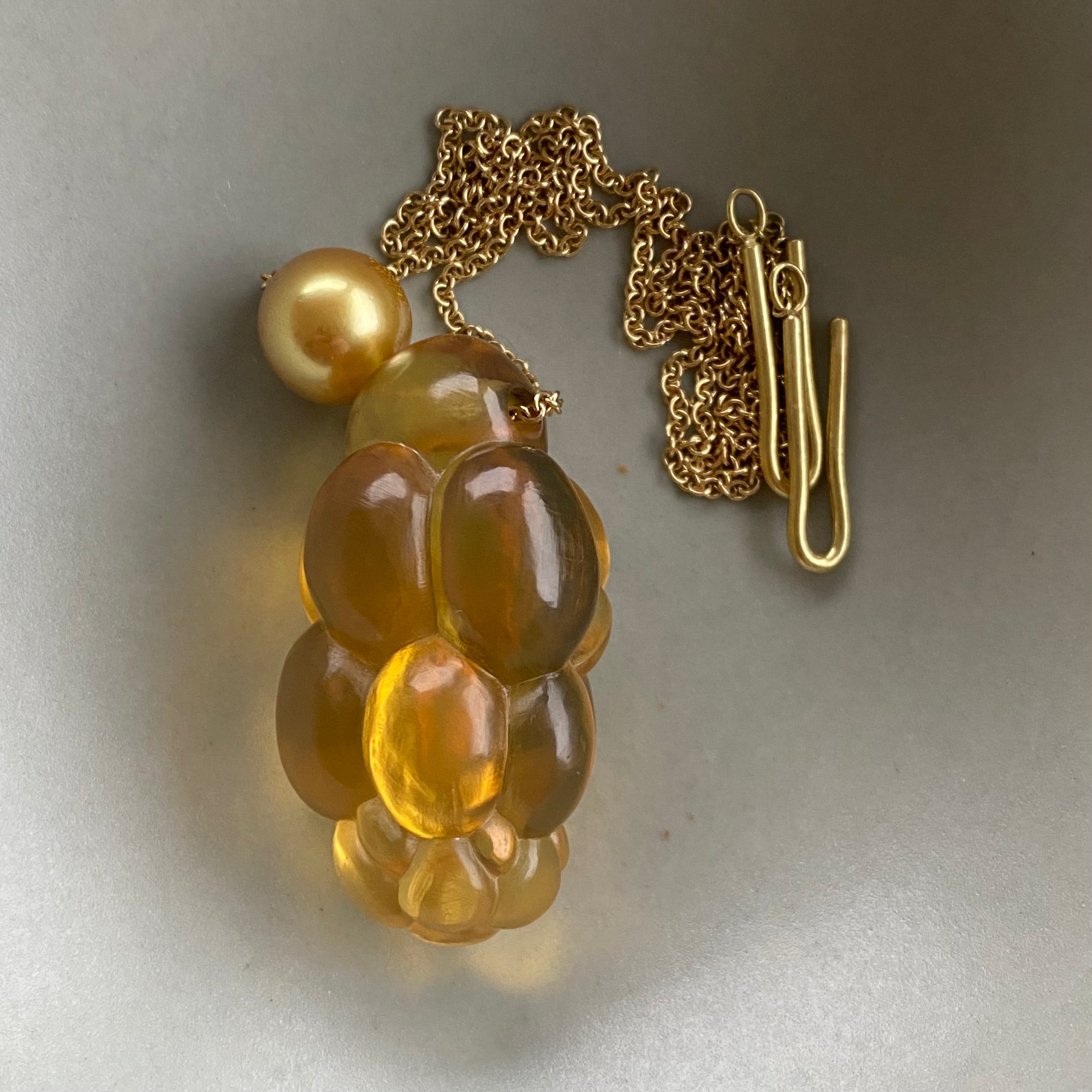 Christina Odegard 18k Amber Cluster & Pearl Necklace