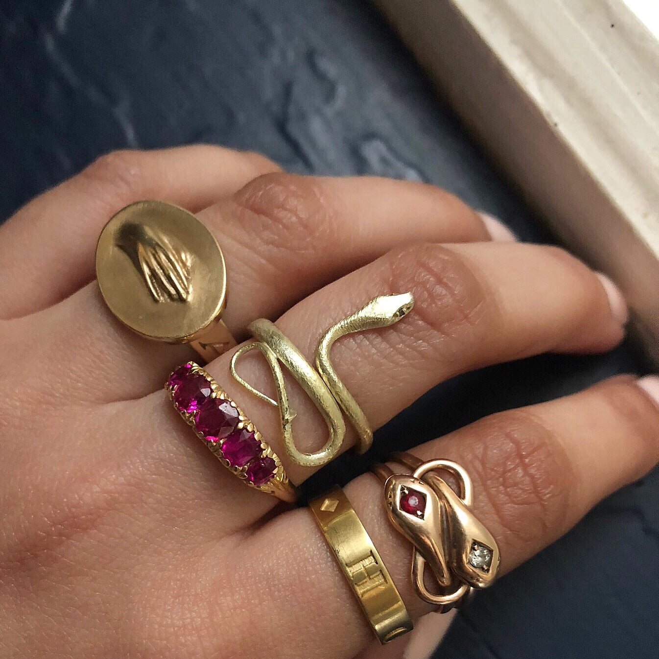 Gabriella Kiss 14k Small Snake Ring